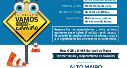 Alto Maipo mejora infraestructura vial del camino que va a Baños Morales y al embalse El Yeso